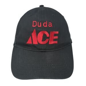 Duda ACE Strapback Hat Black One Size Adjustable Embroidered 6 Panel